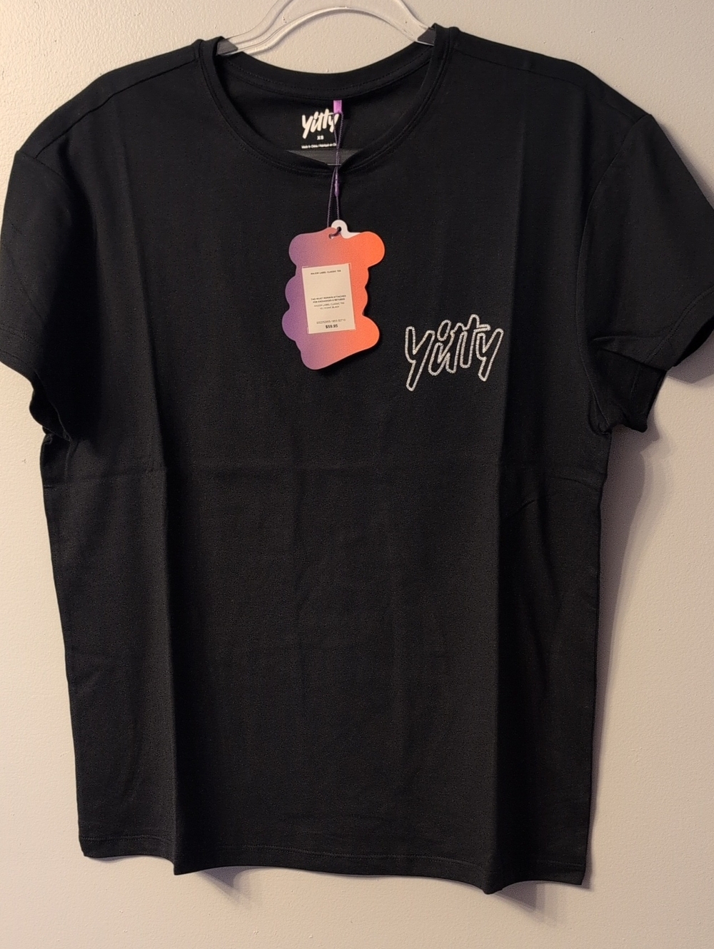 YITTY Black Tee with White Script Logo